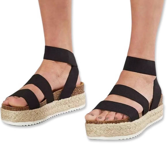 Steve Madden Shoes - Steve Madden Black Kimmie Espadrille Sandals